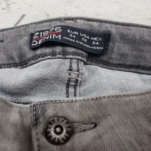 Zara Jeans Size 2 W27"xL29" Z1975 Skinny Jeans Ankle Zip Destroyed Painted Spots - Picture 8 of 8